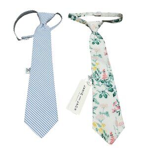 Janie & Jack Tie Bundle Floral & Striped Ties Sz 2-5 Toddler Boys
